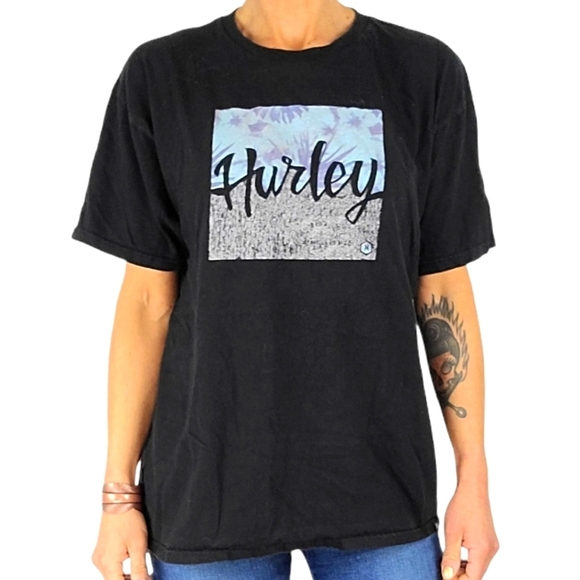 Hurley Graphic Cotton Tee Size Large Black - Picture 1 of 3